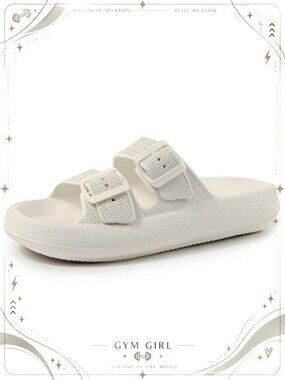 EVA Foam Pillow Slides Sandals Adjustable Buckle Thick Sole